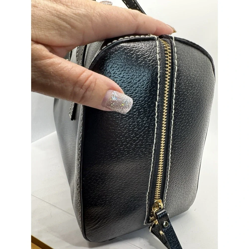 Women's Kate Spade Black Pebbled Leather Satchel EUC PT4